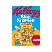 Kellogg's Rice Krispies Multigrain Shapes 350g – crispy multigrain breakfast cereal shapes for the whole family.