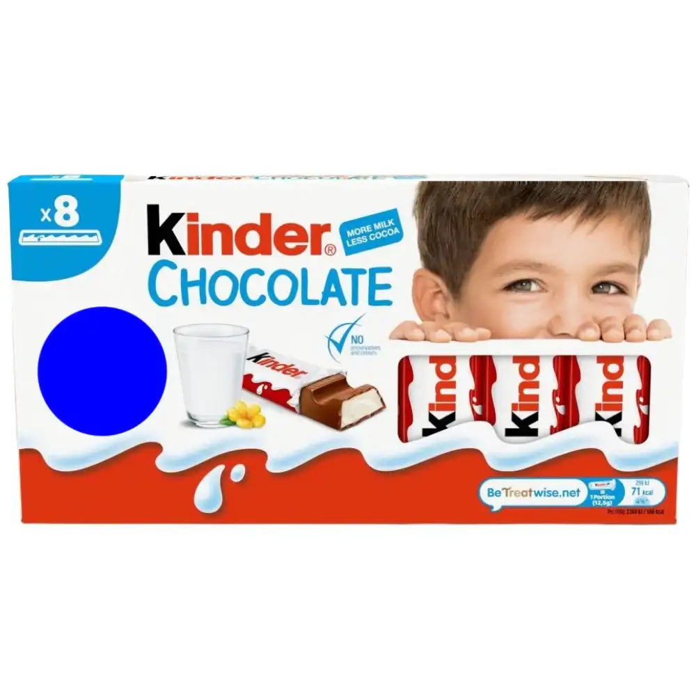 Kinder Chocolate Small Bars Multipack 8 x 12.5g (100g)