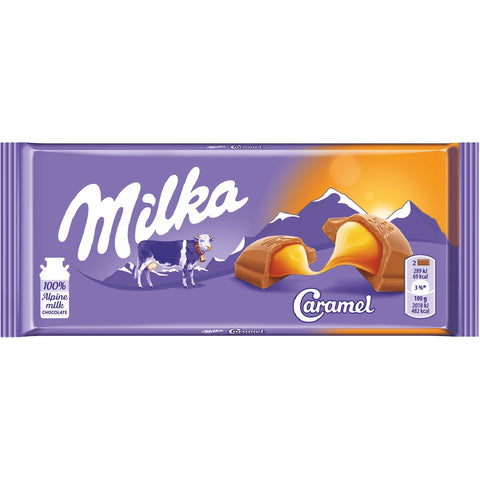 Milka Milk Chocolate with Caramel Filling 100g