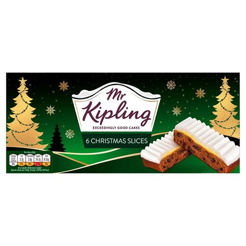 Mr Kipling Exceedingly Good Christmas Slices 6 pack festive British cakes