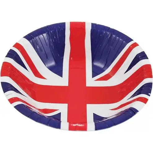 Union Jack Paper Bowls 7" Inches 14 Plates