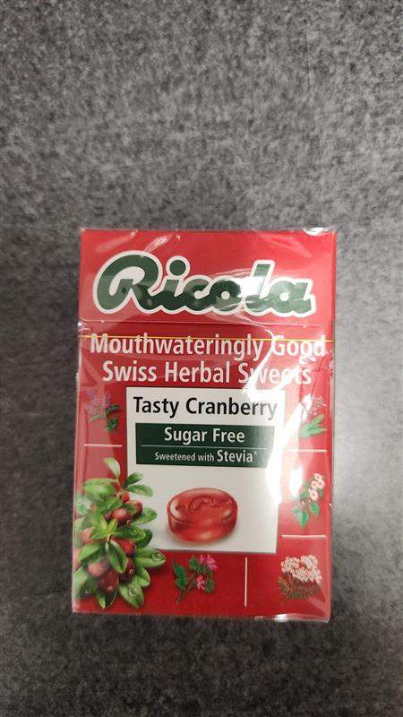 Ricola Tasty Cranberry with Vitamin C - Sugar Free Swiss Herbal Sweets 45g