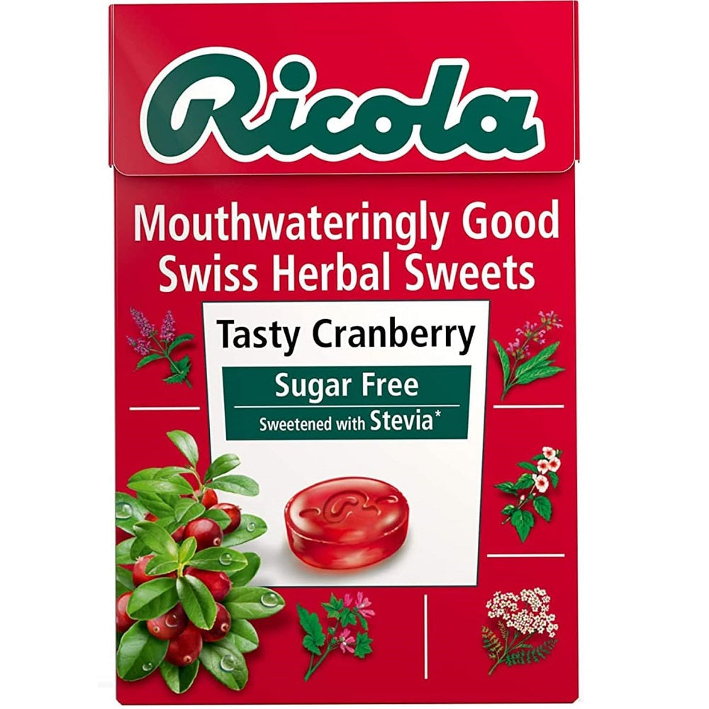 Ricola Tasty Cranberry with Vitamin C - Sugar Free Swiss Herbal Sweets 45g product image