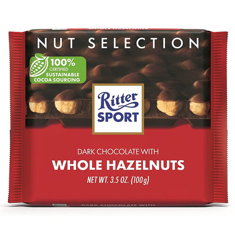 Ritter Sport Dark Chocolate with Whole Hazelnuts 3.5 Oz