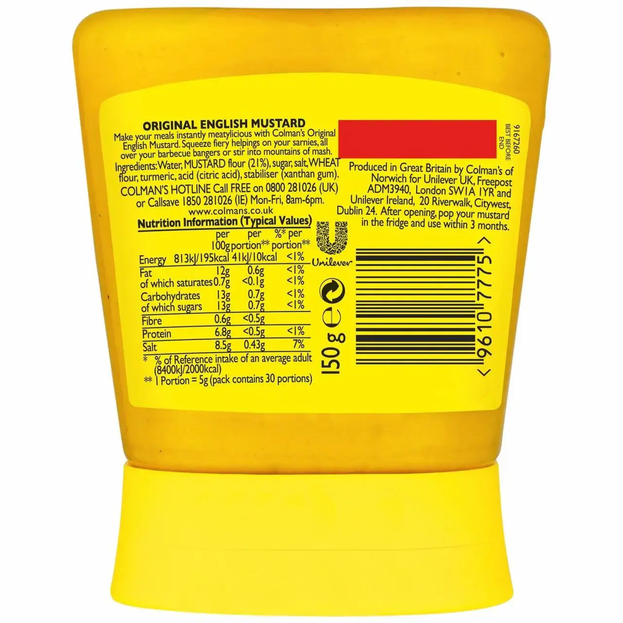 Colmans Original English Mustard Squeezy 150G