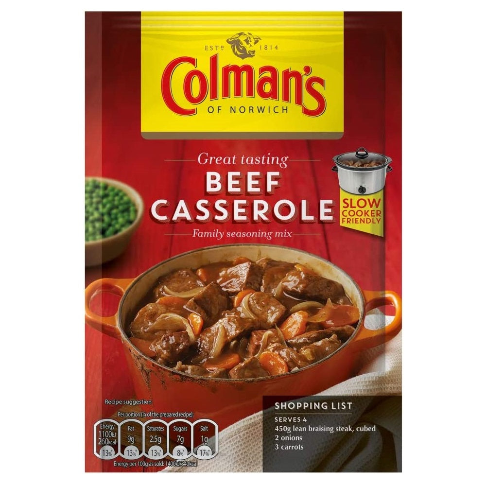 Colman's Classic Comforts Beef Casserole Recipe Mix 40g Seasoning Mix Sachet