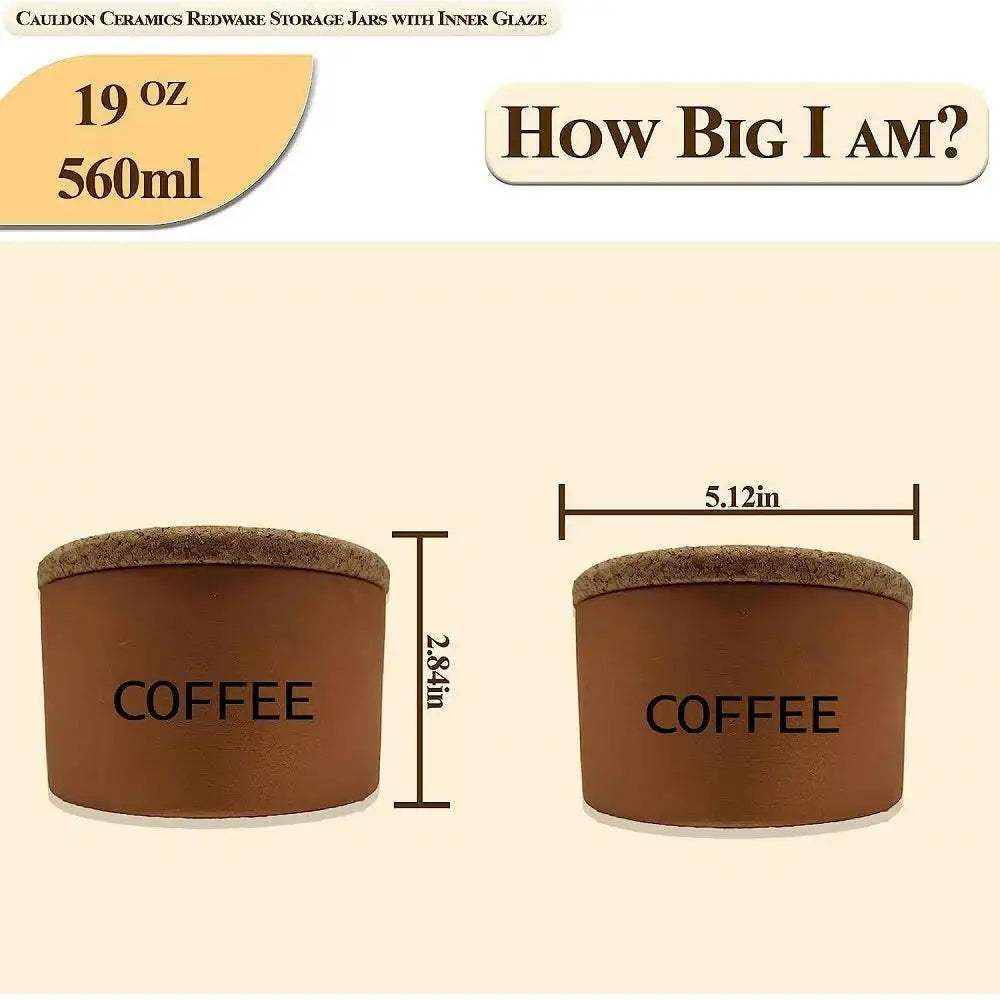 Cauldon Redware Small Coffee Storage Jar in Terracotta Inner Glazed - British Food Supplies