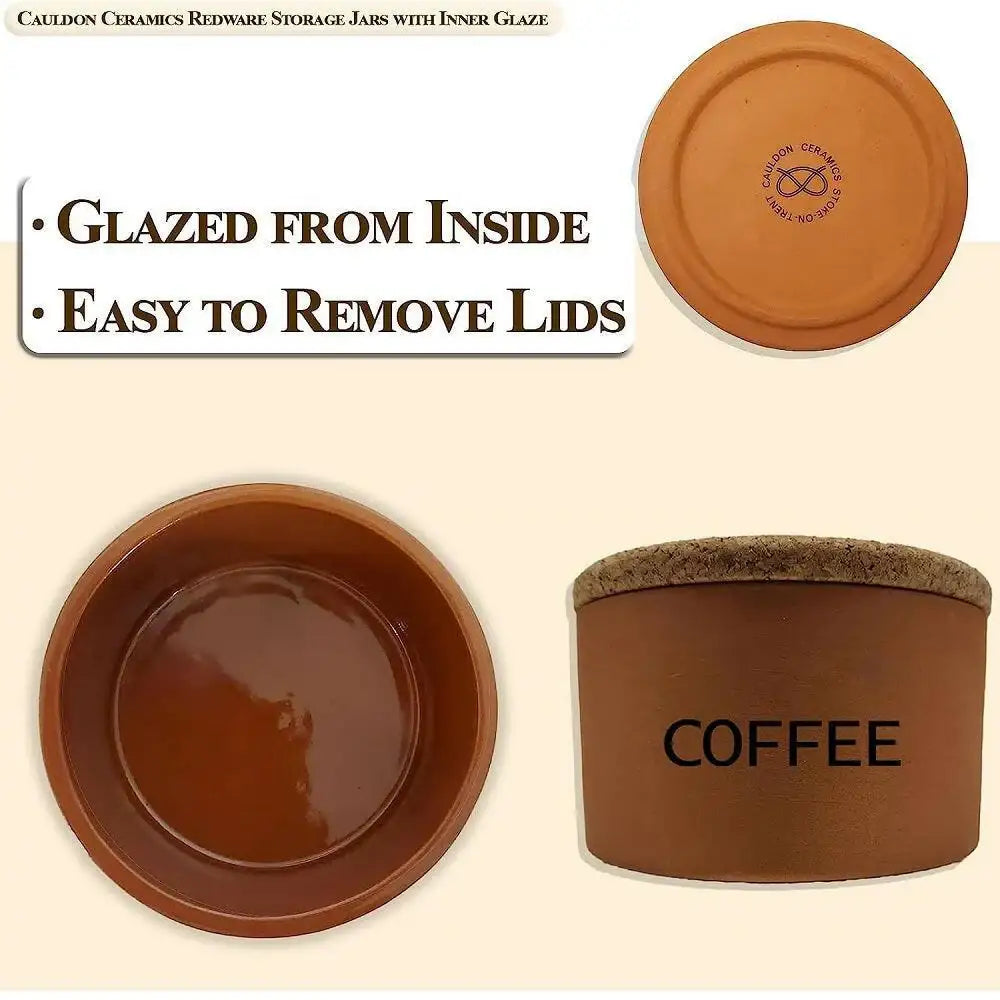 Cauldon Redware Small Coffee Storage Jar in Terracotta Inner Glazed - British Food Supplies