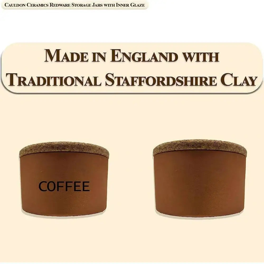 Cauldon Redware Small Coffee Storage Jar in Terracotta Inner Glazed - British Food Supplies