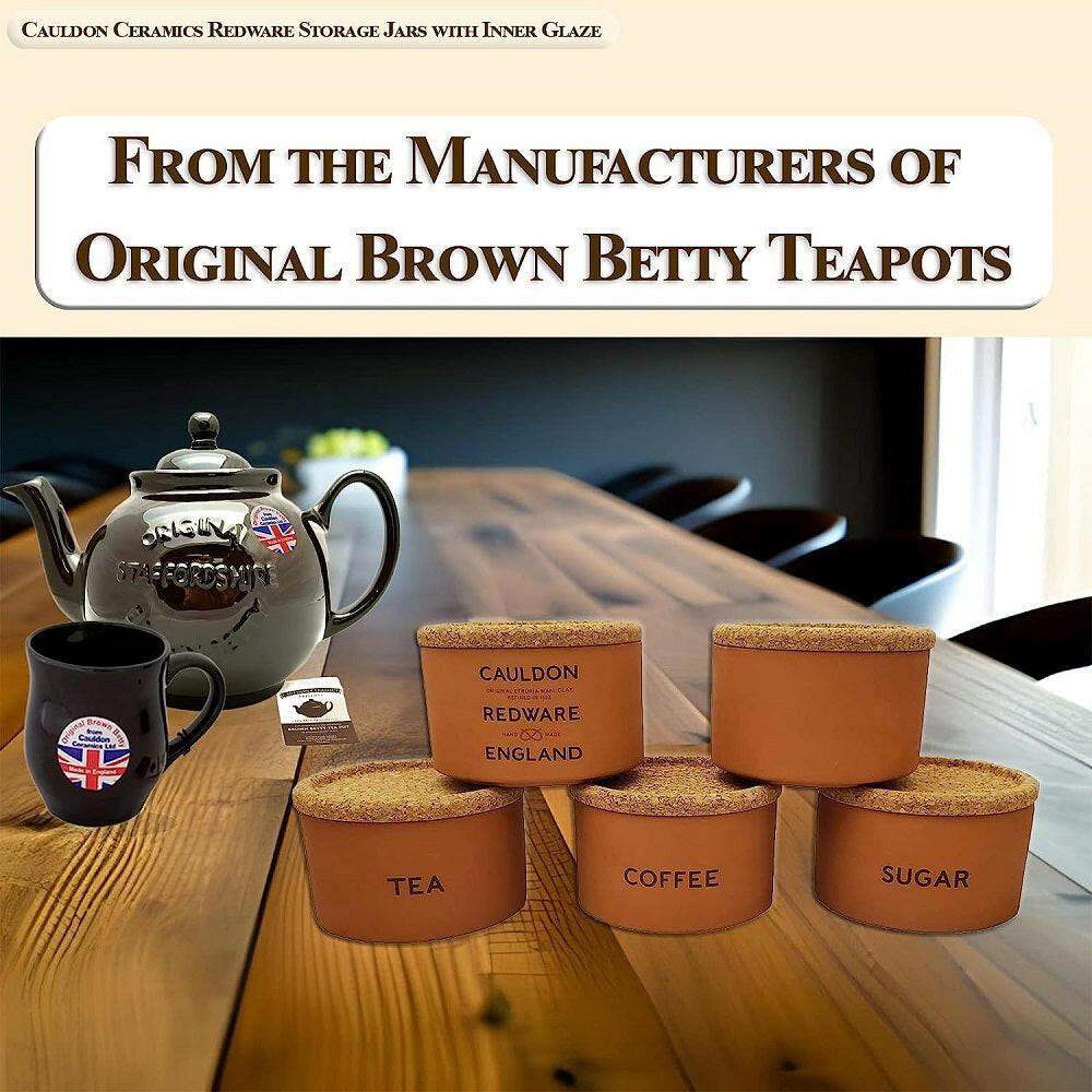 Cauldon Redware Small Coffee Storage Jar in Terracotta Inner Glazed - British Food Supplies