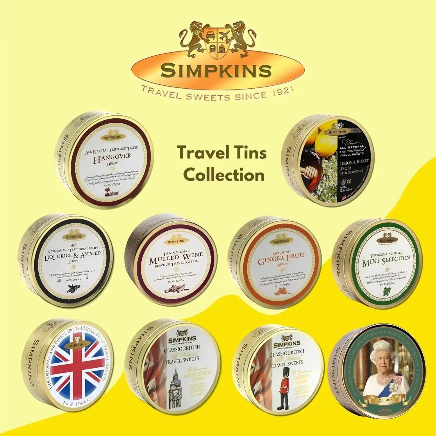 Simpkins Mixed Fruit Drops Union Jack Tin 175g
