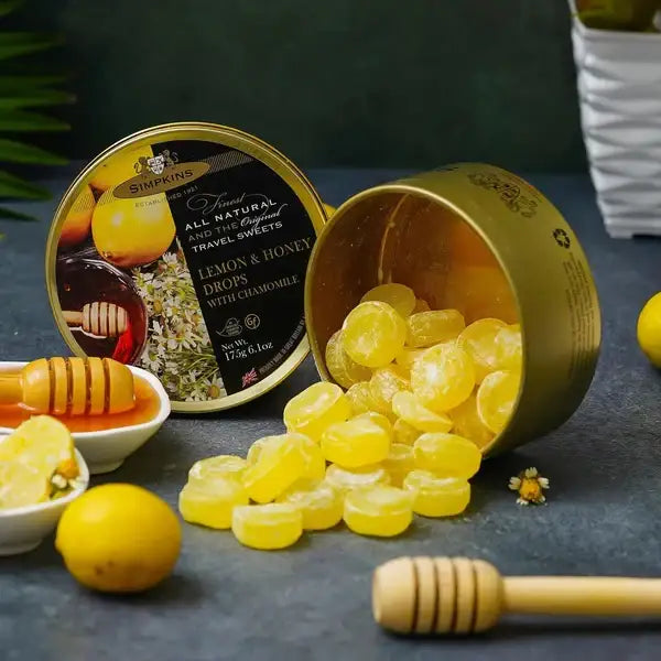 Simpkins Honey & Lemon Drops with Chamomile Flavor Candy 175g