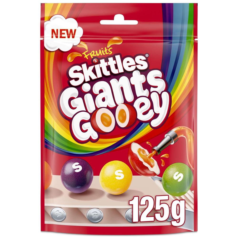 Skittles Giants Gooey Vegan Chewy Sweets 125g share pouch