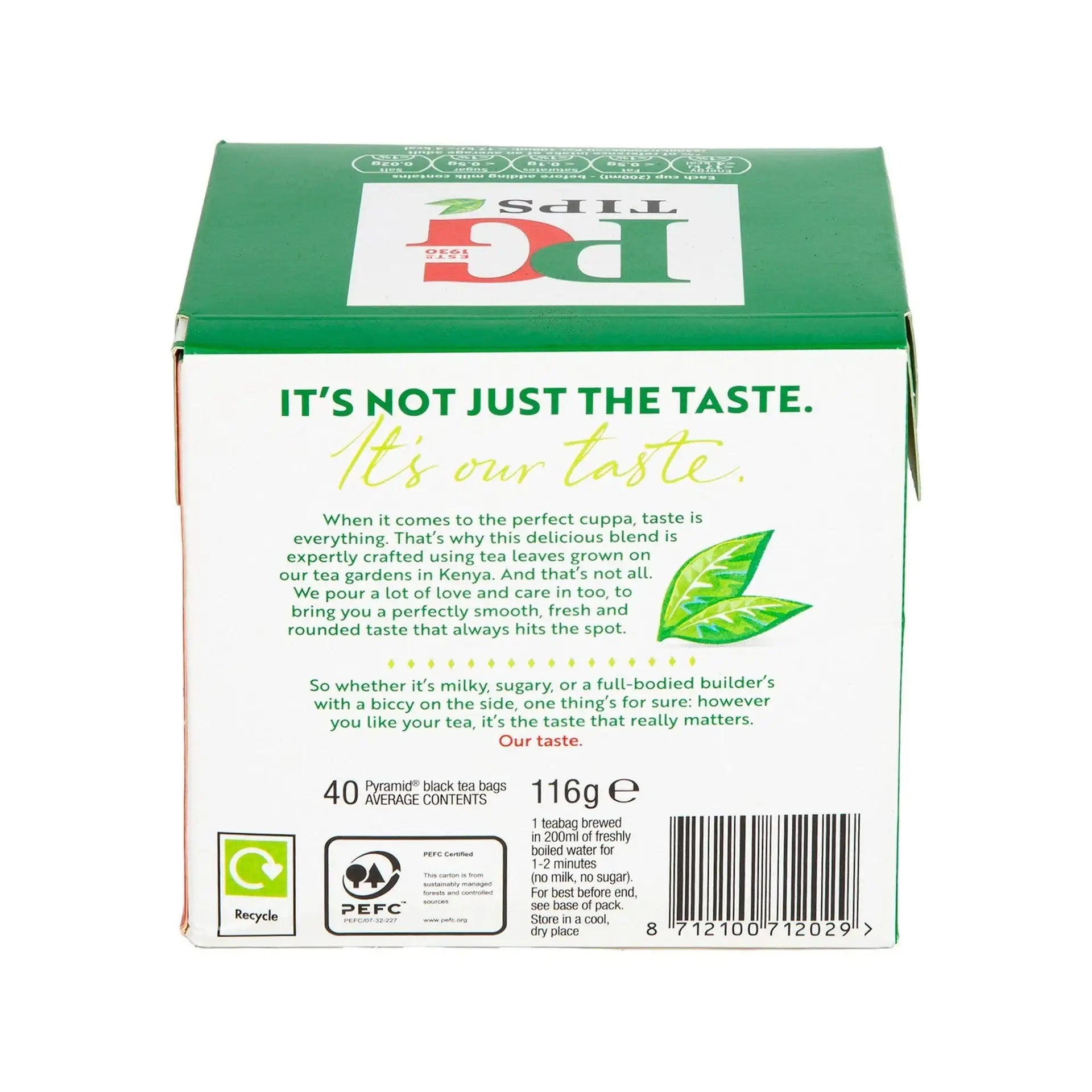 PG Tips 40-count (non-pyramid teabags) 116g