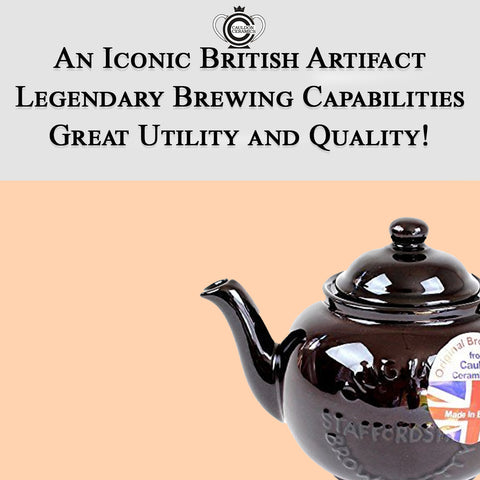 Cauldon Ceramics Brown Betty 2 Cup Teapot With Original Staffordshire Logo