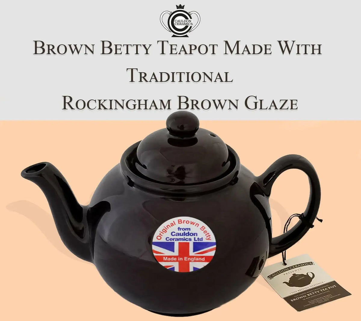 Cauldon Ceramics Brown Betty 4Cup Teapot in Rockingham Brown British