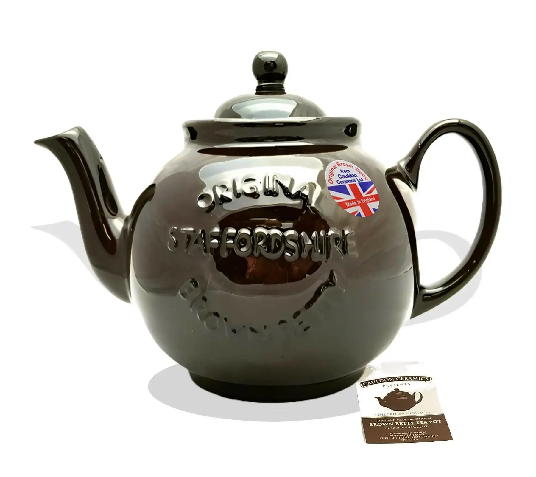 Cauldon Ceramics Brown Betty 8 Cup Teapot with Logo - British Food Supplies