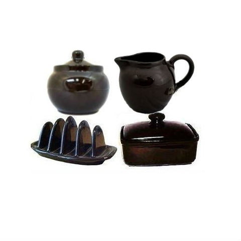 Cauldon Ceramics Brown Betty Accessories (Sugar Bowl, Toast Rack, Creamer Pot, Butter Dish)