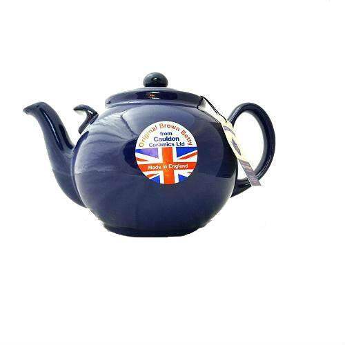 Cauldon Ceramics Brown Betty Teapot 10 Cup in Cobalt Blue with Helpi