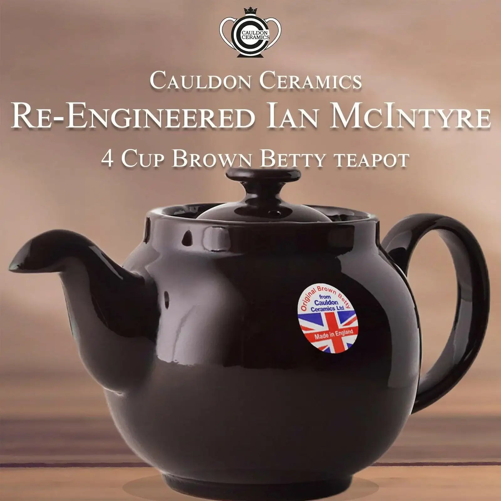 Cauldon Ceramics Limited Edition Ian Mcintyre Brown Betty 4 Cup Teapot With Infuser - British Food Supplies