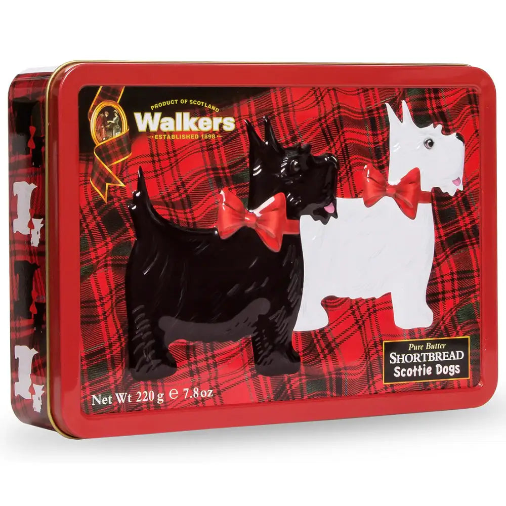 Walkers Shortbread Scottie Dog Shaped Cookies Gift Tin - 7.8 Ounce