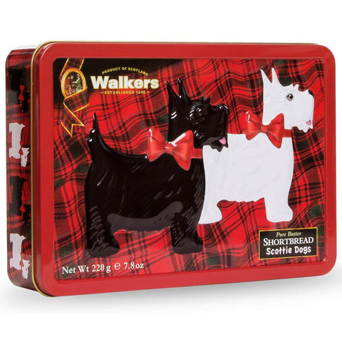 Walkers Shortbread Scottie Dog Shaped Cookies Gift Tin - 7.8 Ounce - British Food Supplies
