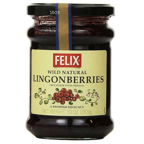 Felix Wild Natural Lingonberries Jar, 10oz - British Food Supplies