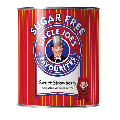 Uncle Joe's Suger Free Sweet Strawberry Sweets 120g Tin