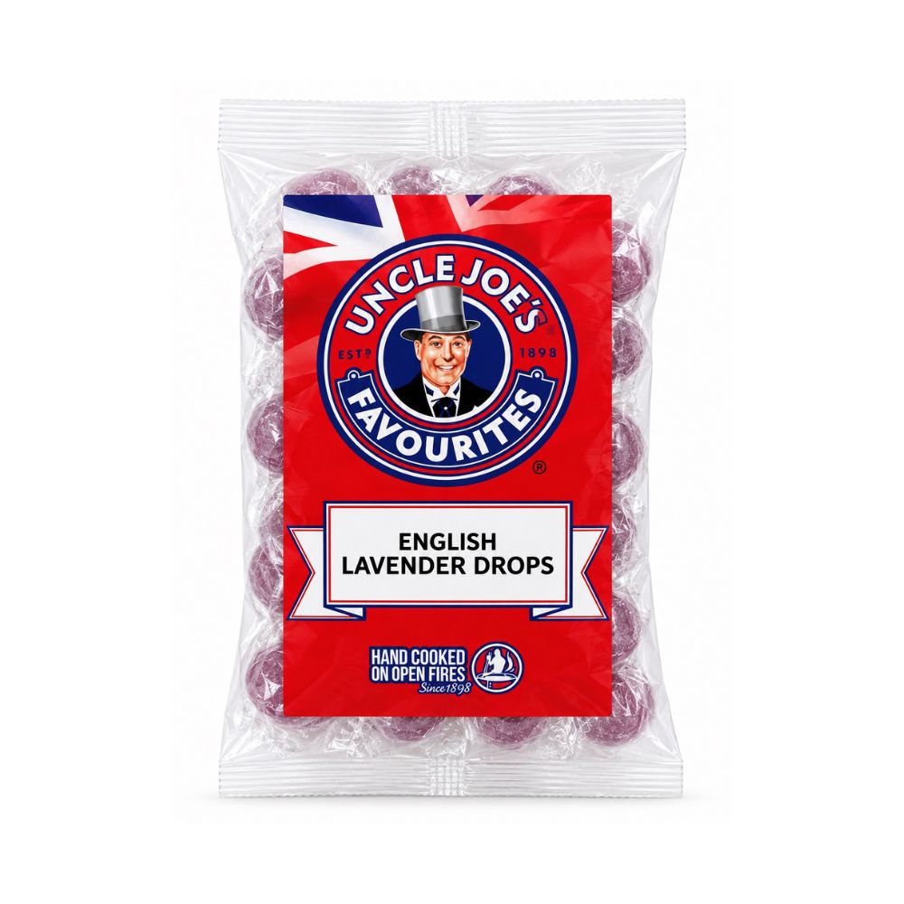 Uncle Joe's Quint Essentially English Lavender Drops 227G – traditional UK sweets