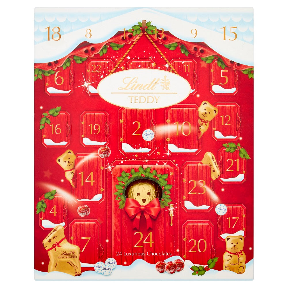 Lindt Teddy Adorable 24 Milk Advent Calendar Chocolates 250g– British Food  Supplies