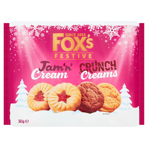 Fox's Festive Jam'n Crunch Creams Biscuits 365g
