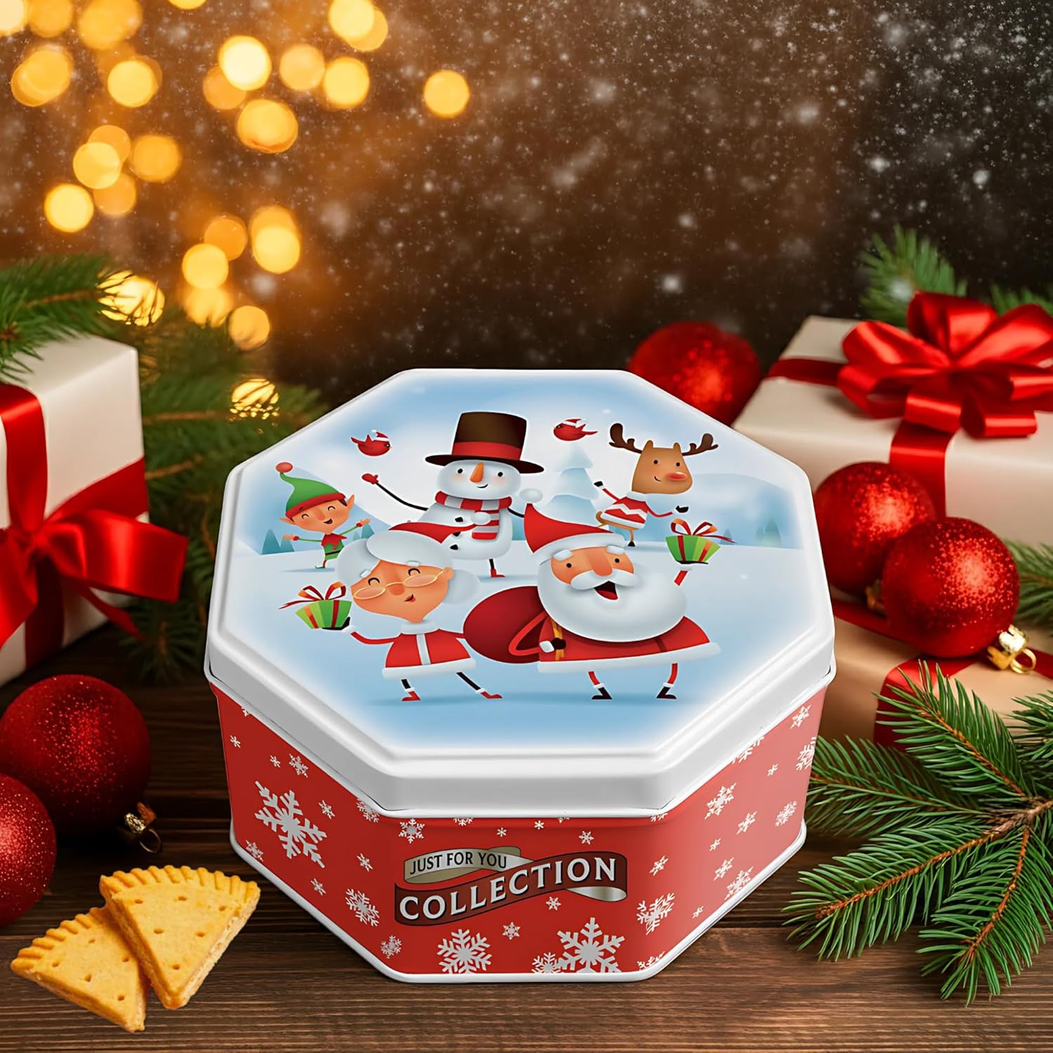 Campbells Shortbreads Santa Family Tin (Petticoat Tails) 115g