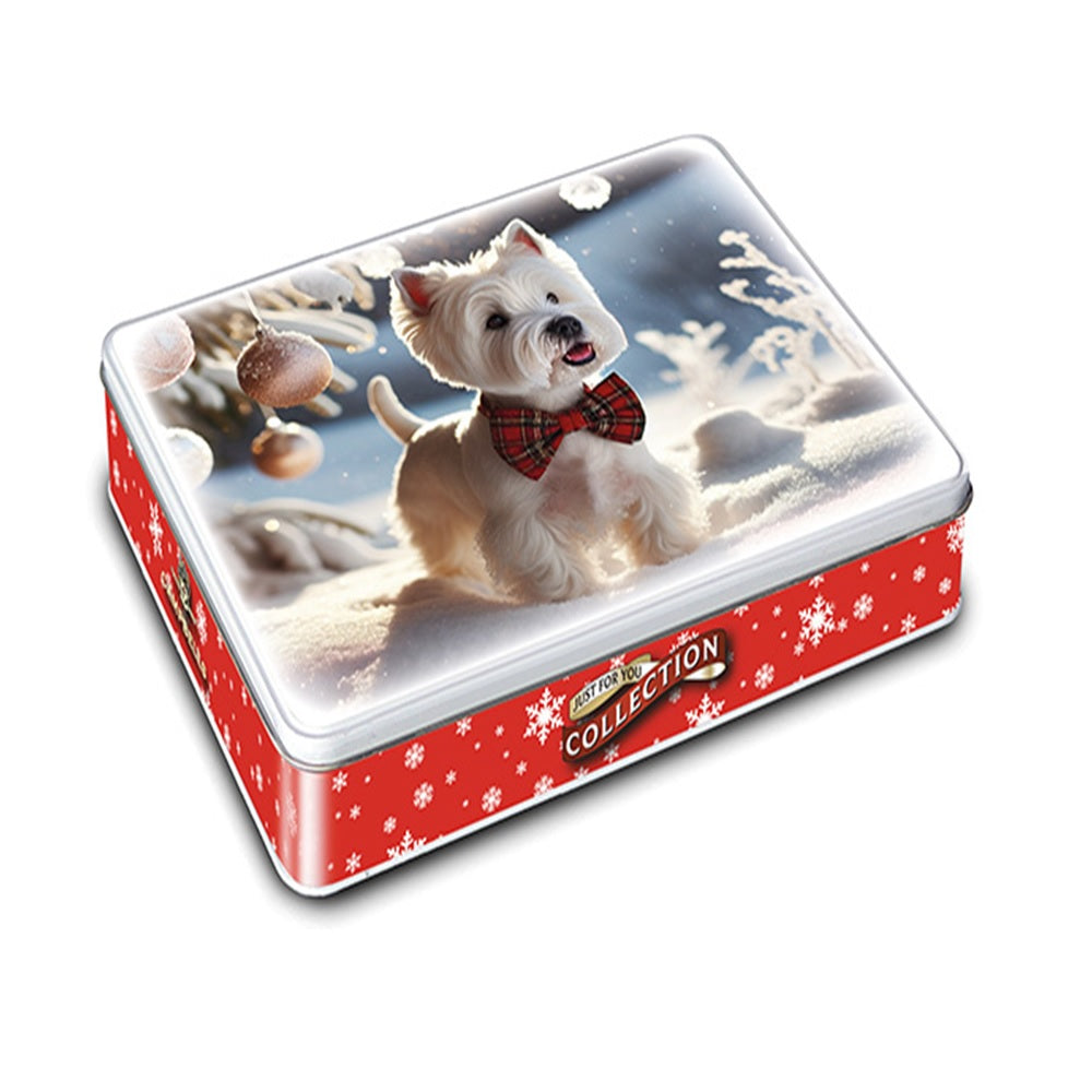 Campbells Shortbreads Westie with Tartan Bow Tie Tin (Assorted Shortbread Shapes) 150g