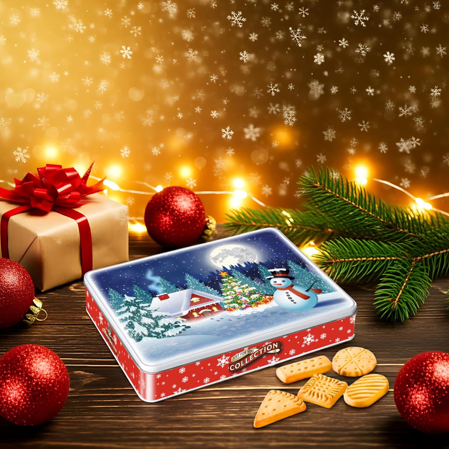 Campbells Shortbreads Christmas Scene Tin (Assorted Shortbread Shapes) 150g
