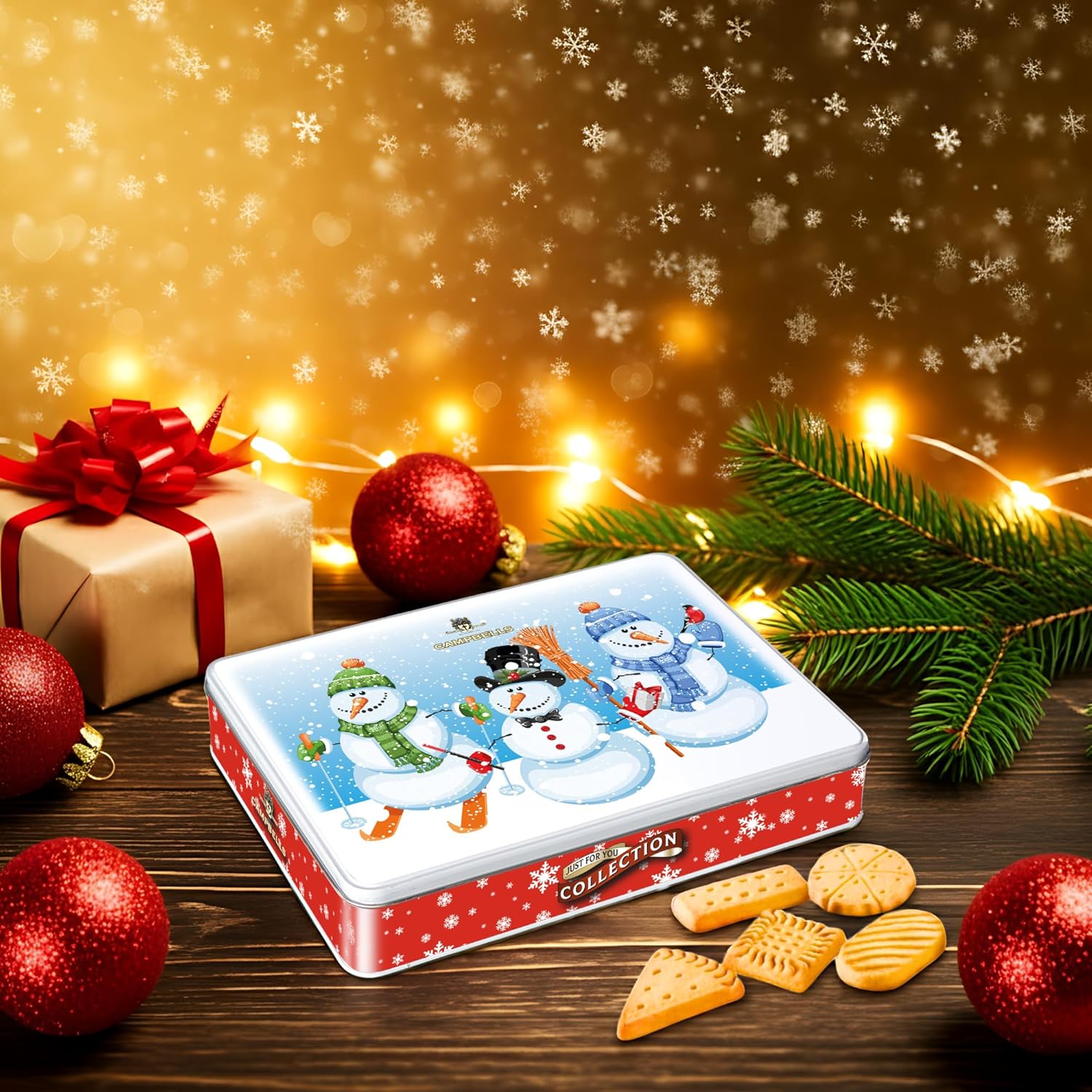Campbells Shortbreads Snowman Tin (Assorted Shortbread Shapes) 150g