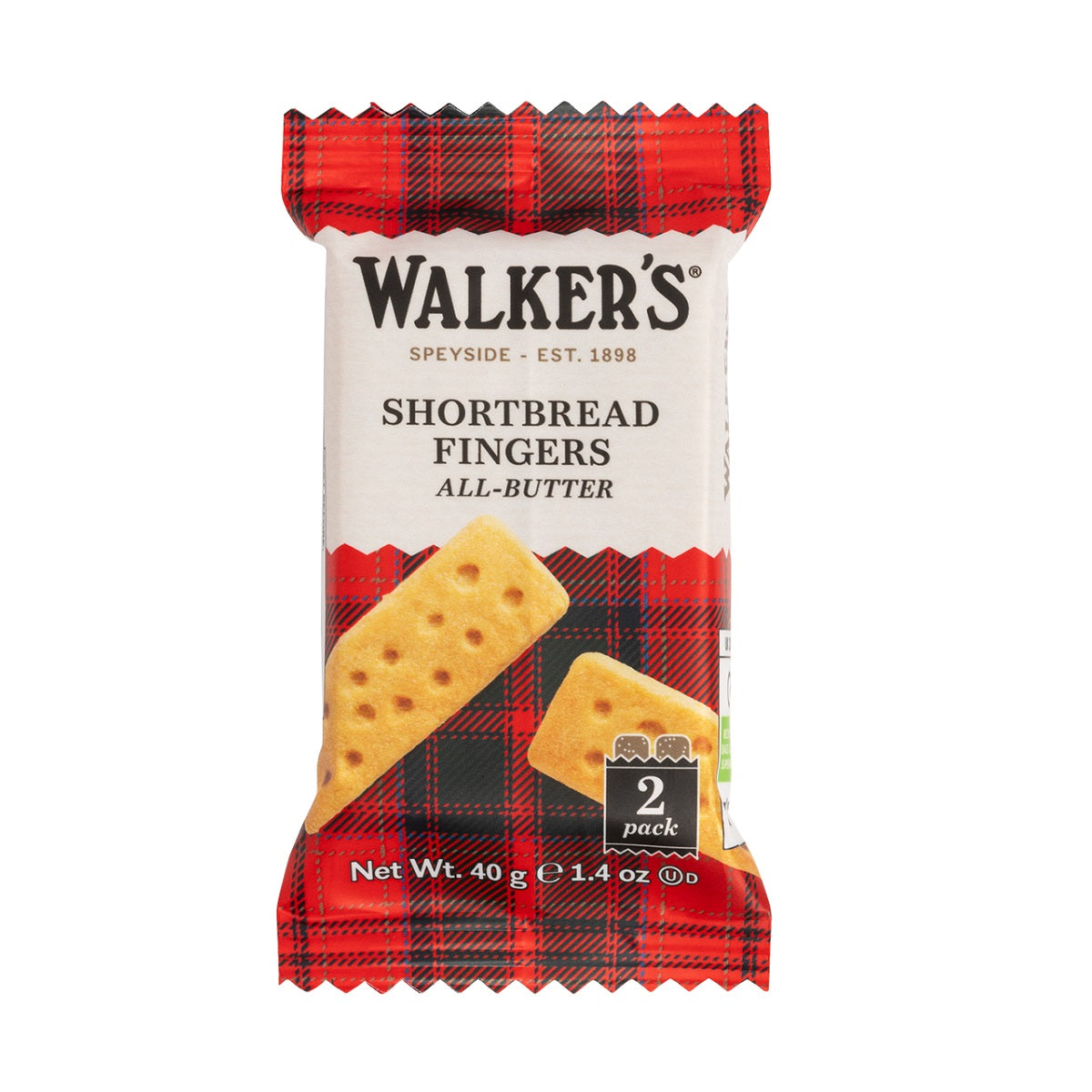 Walkers Shortbread Portion Pack - 2 Fingers - 1oz