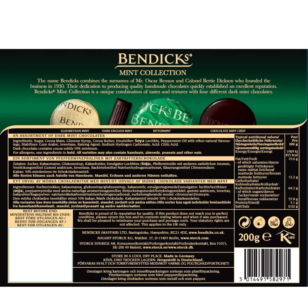 Bendicks Mint Collection Carton 200g