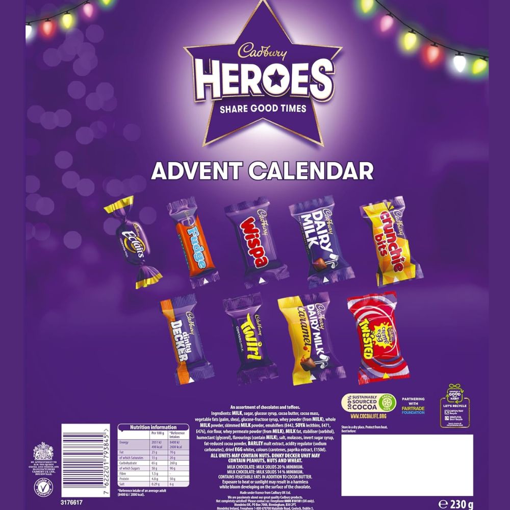 C'bury Heroes Advent Calendar Chocolate 230g