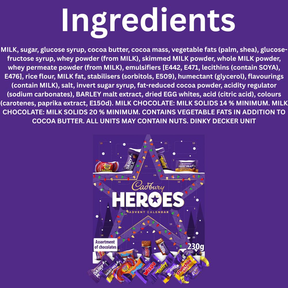 C'bury Heroes Advent Calendar Chocolate 230g
