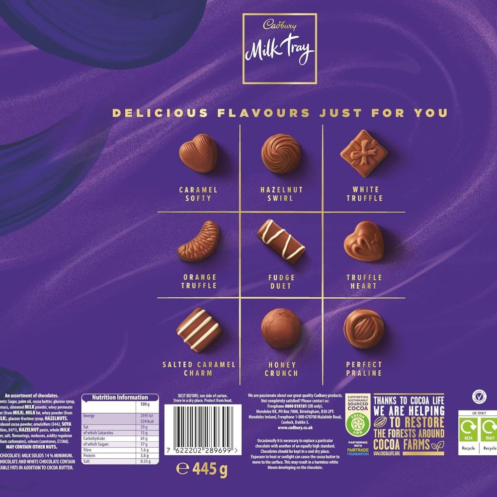 C'bury Milk Tray Chocolate 445g