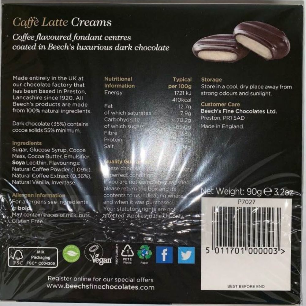 Beech's Fine Chocolates Caffe Latte Creams 90g