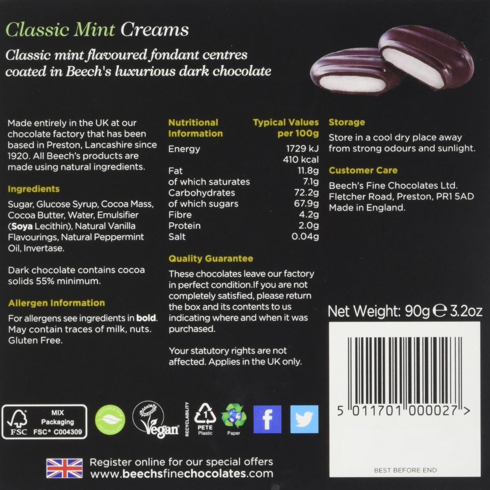Beech's Fine Chocolate Mint Creams 90g