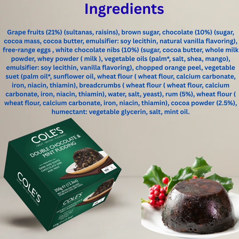 Cole's Puddings Double Chocolate & Mint Pudding 350g
