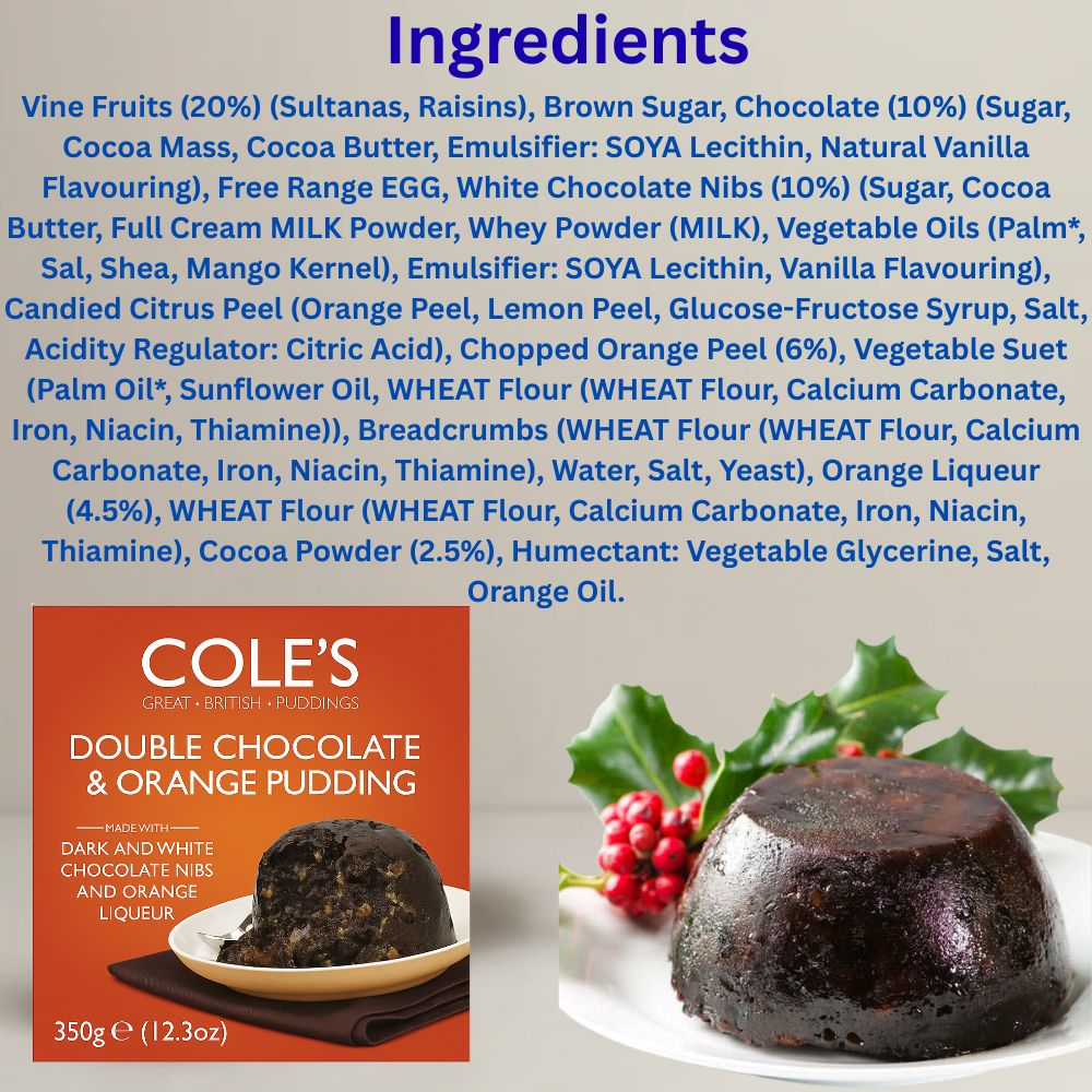 Cole's Puddings Double Chocolate & Orange Pudding 350g