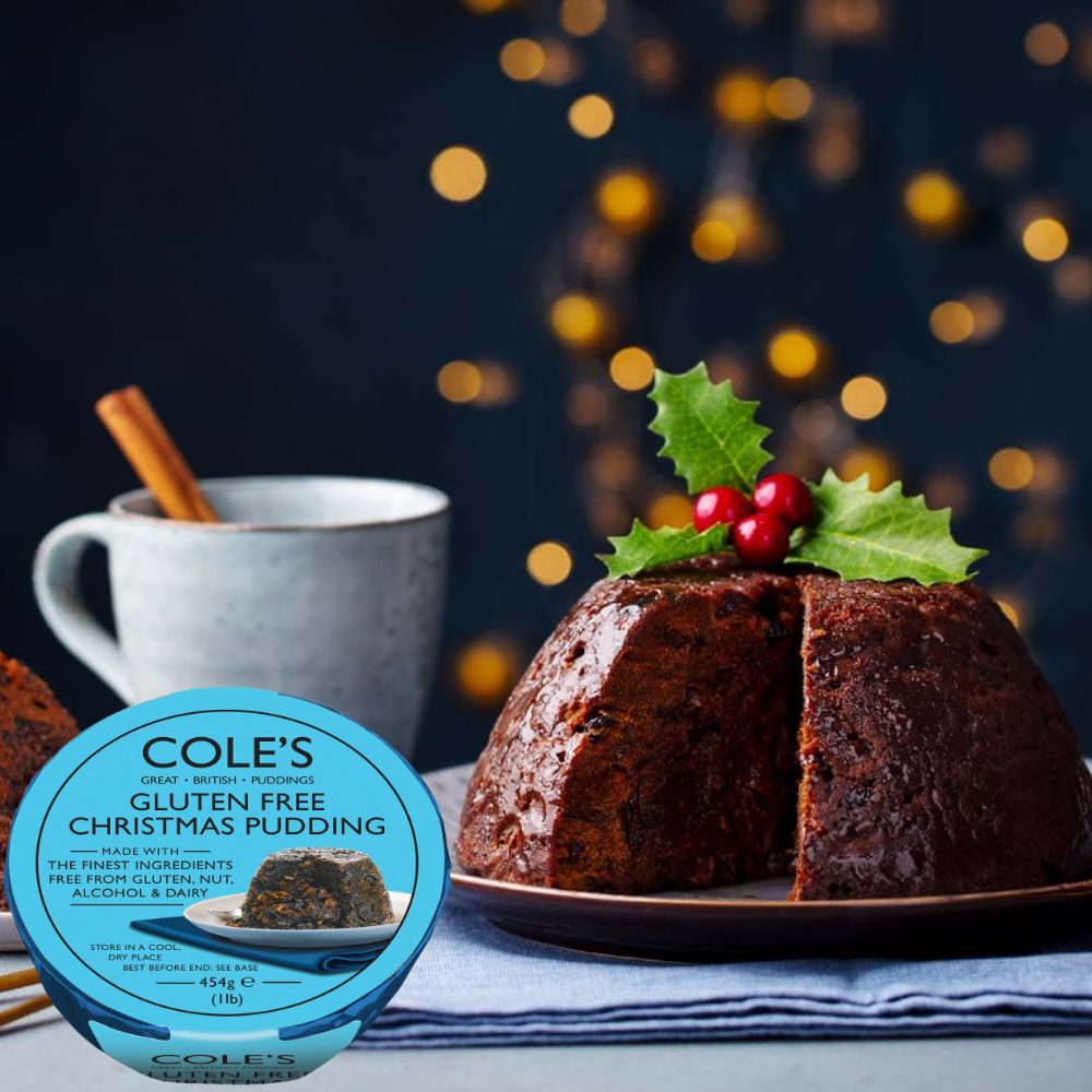 Cole's Puddings Gluten Nuts And Alcohol Free Christmas Pudding 454g