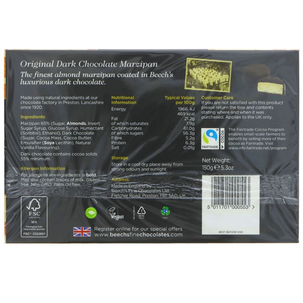 Beech's Dark Chocolate Marzipan 150g