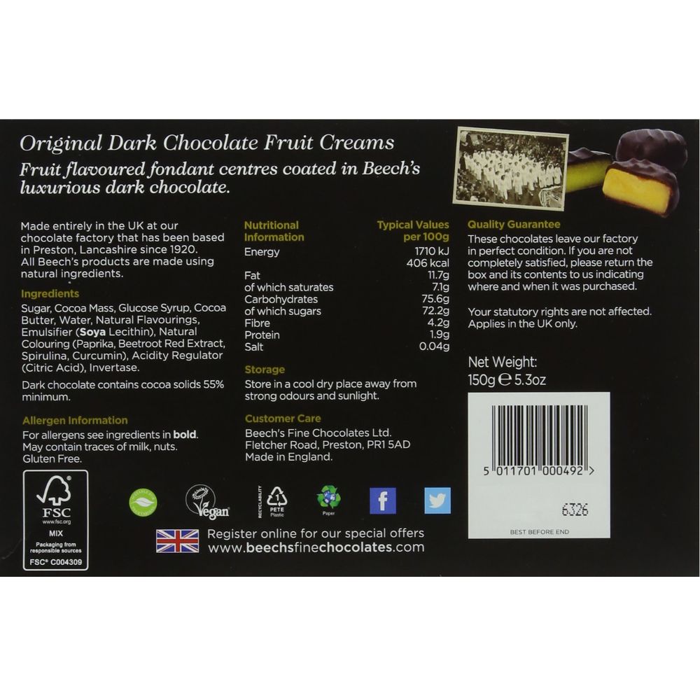 Beech's Fine Chocolate Fruit Creams 150g