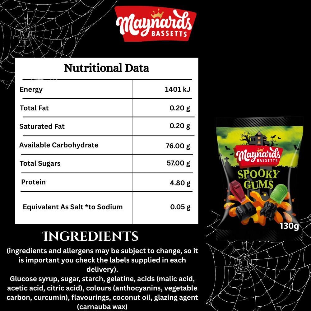 Maynards Bassetts Spooky Wine Gums 130g