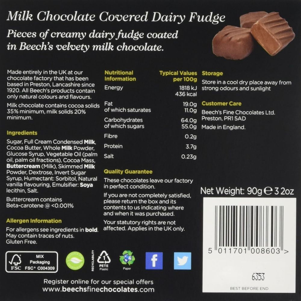 Beech's Milk Dairy Fudge Chocolate 100g