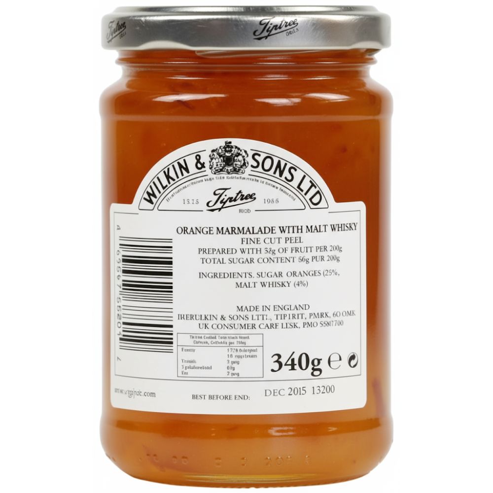 Tiptree Orange with Malt Whisky Marmalade (Fine Cut) 340g